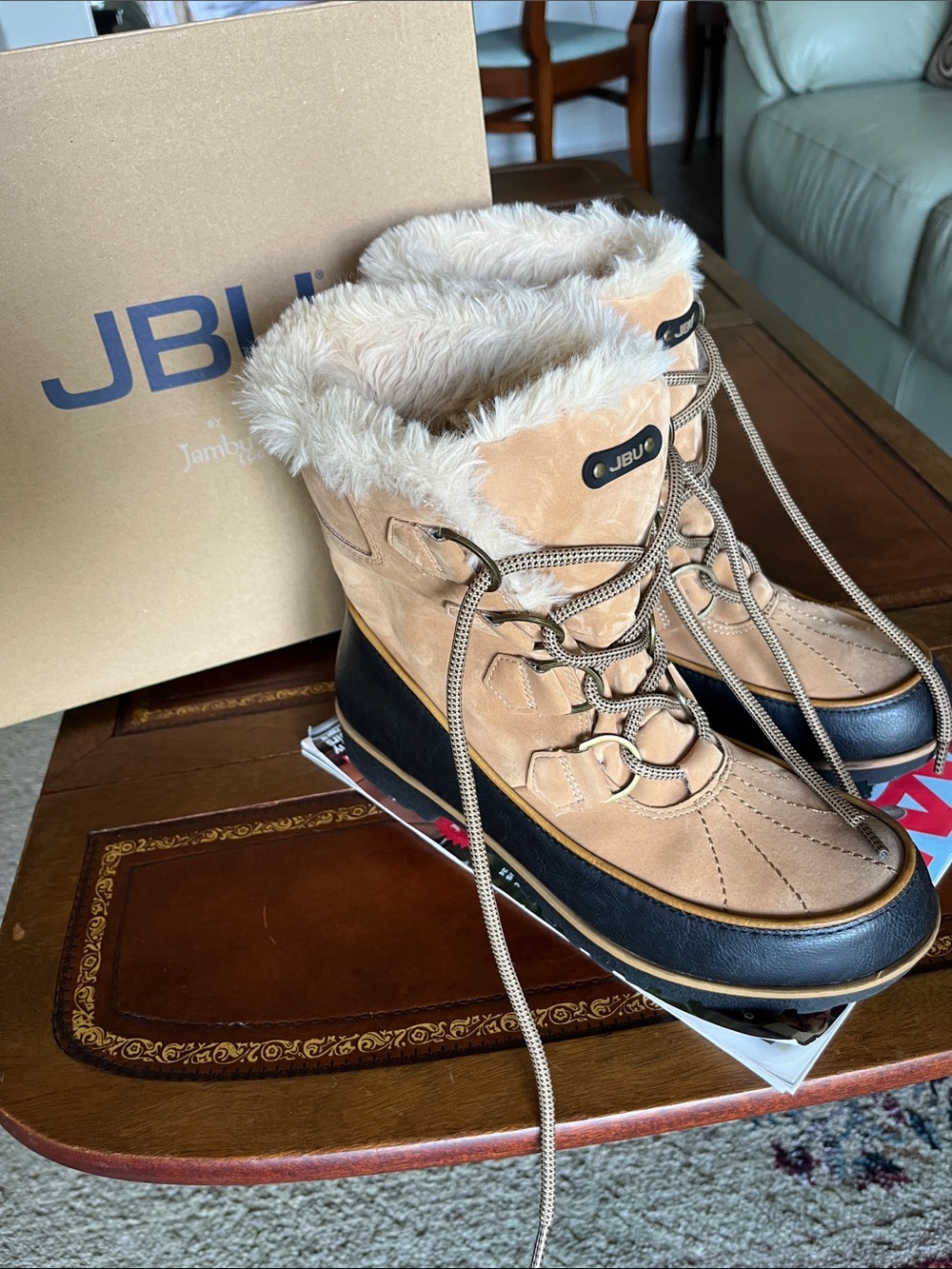 JBU by Jambu Women's Tan Faux-Fur Winter Boots